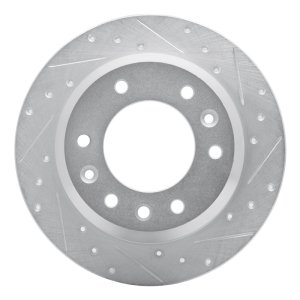 Hyundai Entourage Brake Rotor (1) - Rear Right - R1 Concepts - Drilled & Slotted - Silver - `06-`14